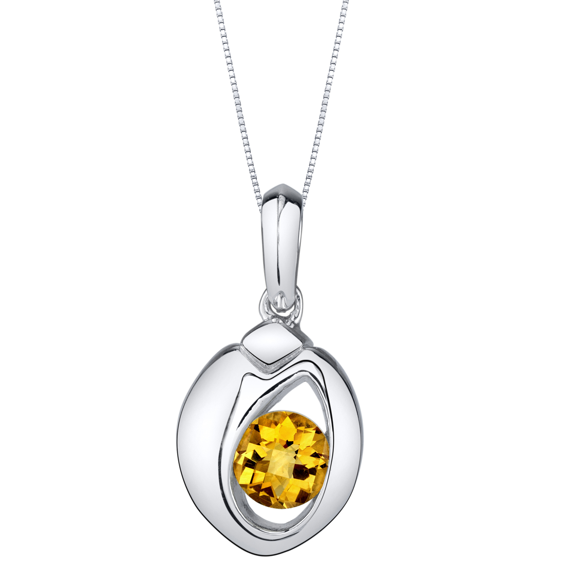 Citrine Sterling Silver Sphere Pendant Necklace 0.75 Carats | eBay