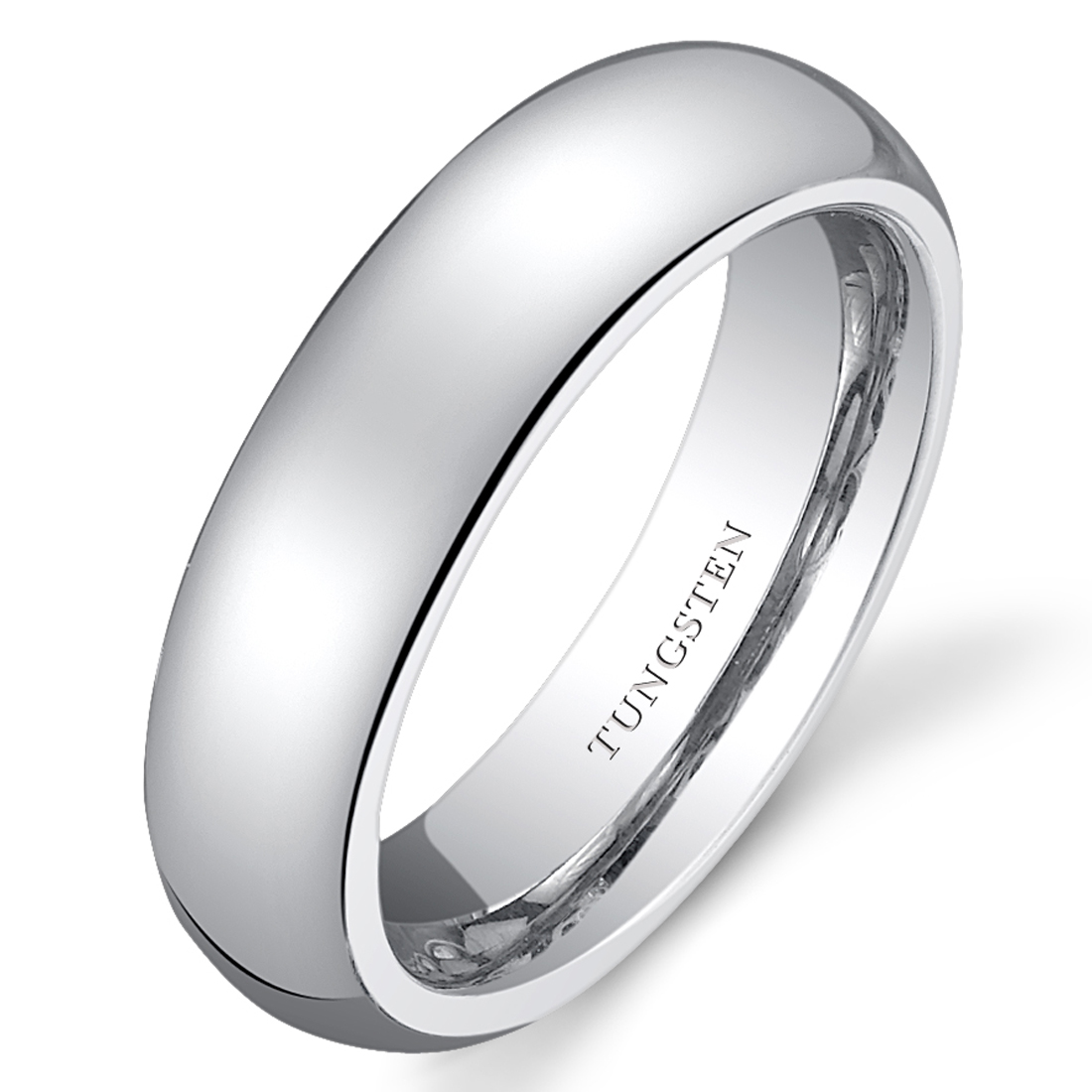 Classy Womens White Tungsten Wedding Band Ring Available in Sizes 5 to ...